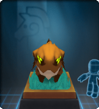 A small Snarbolax statuette, showing the savage shadow in a stunned state.