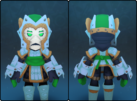 Glacial Spiraltail Mask in its set