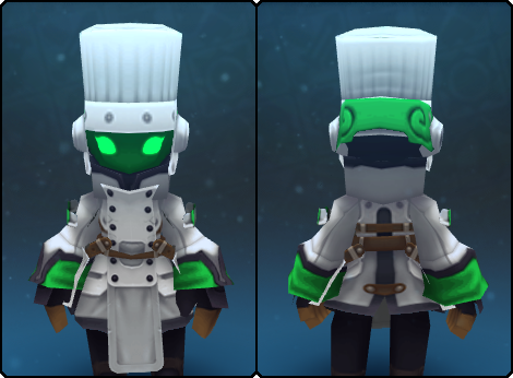 White Battle Chef Hat in its set