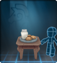 A stylish antique table with a plate of cookies set out for Impostoclaus.