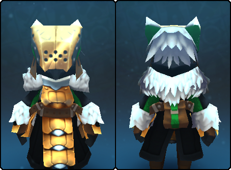 Gold Wolf Helm in its set