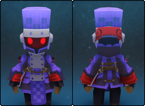 Purple Battle Chef Coat in its set