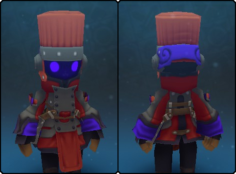 Red Battle Chef Coat in its set