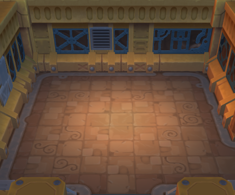 An empty Guild Hall room with standard flooring and plenty of space for furniture!