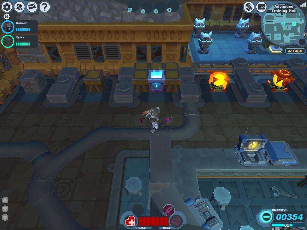 A screenshot taken of the various blocks and explosive blocks in the North Wing of the Advanced Training Hall.