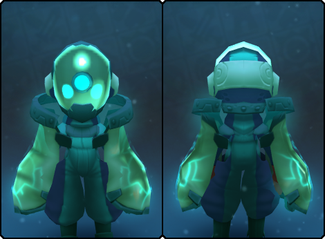Turquoise Node Slime Mask in its set
